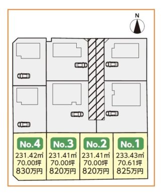 五番丁川原土地売り区画図